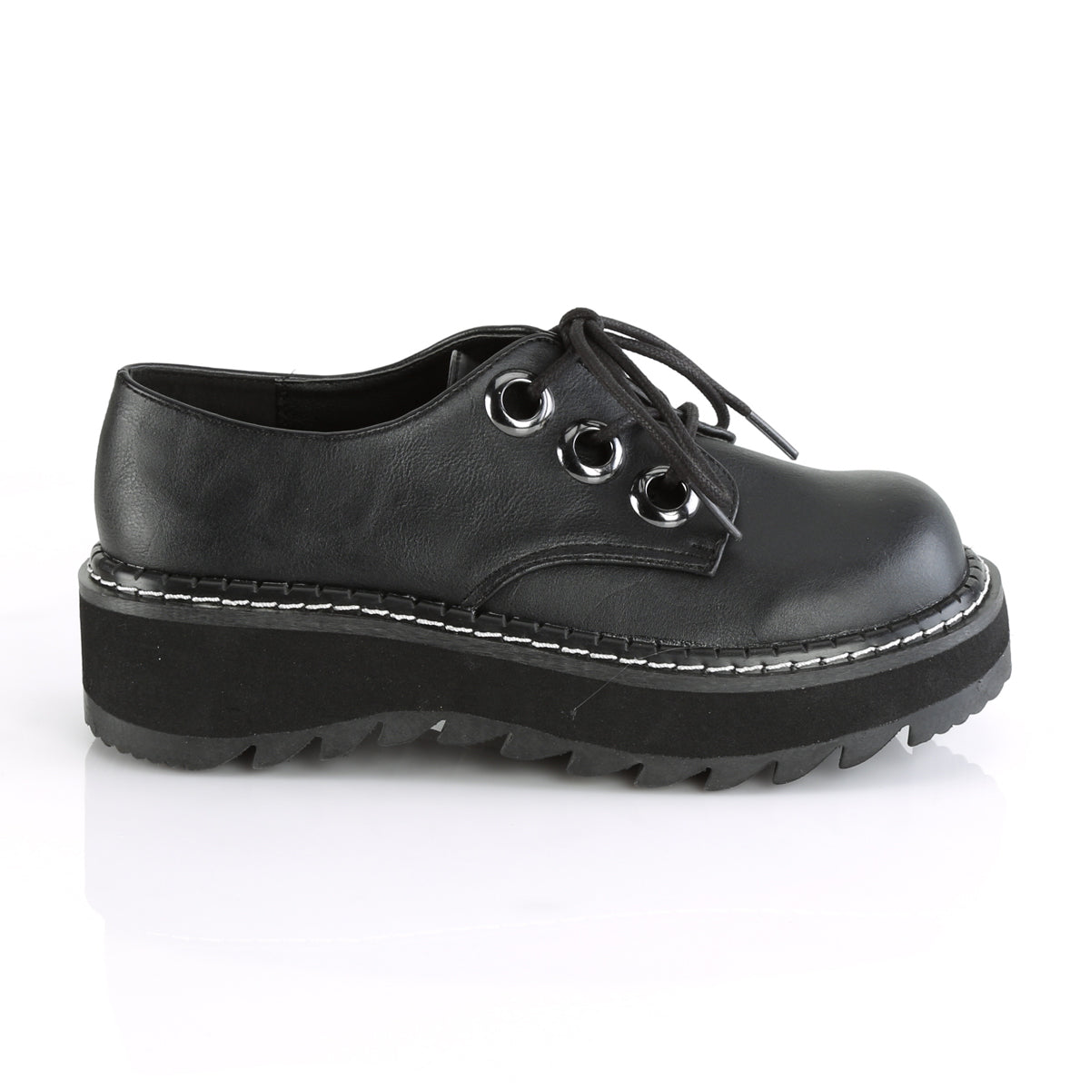 DemoniaCult Womens Pumps LILITH-99 Blk Vegan Leather