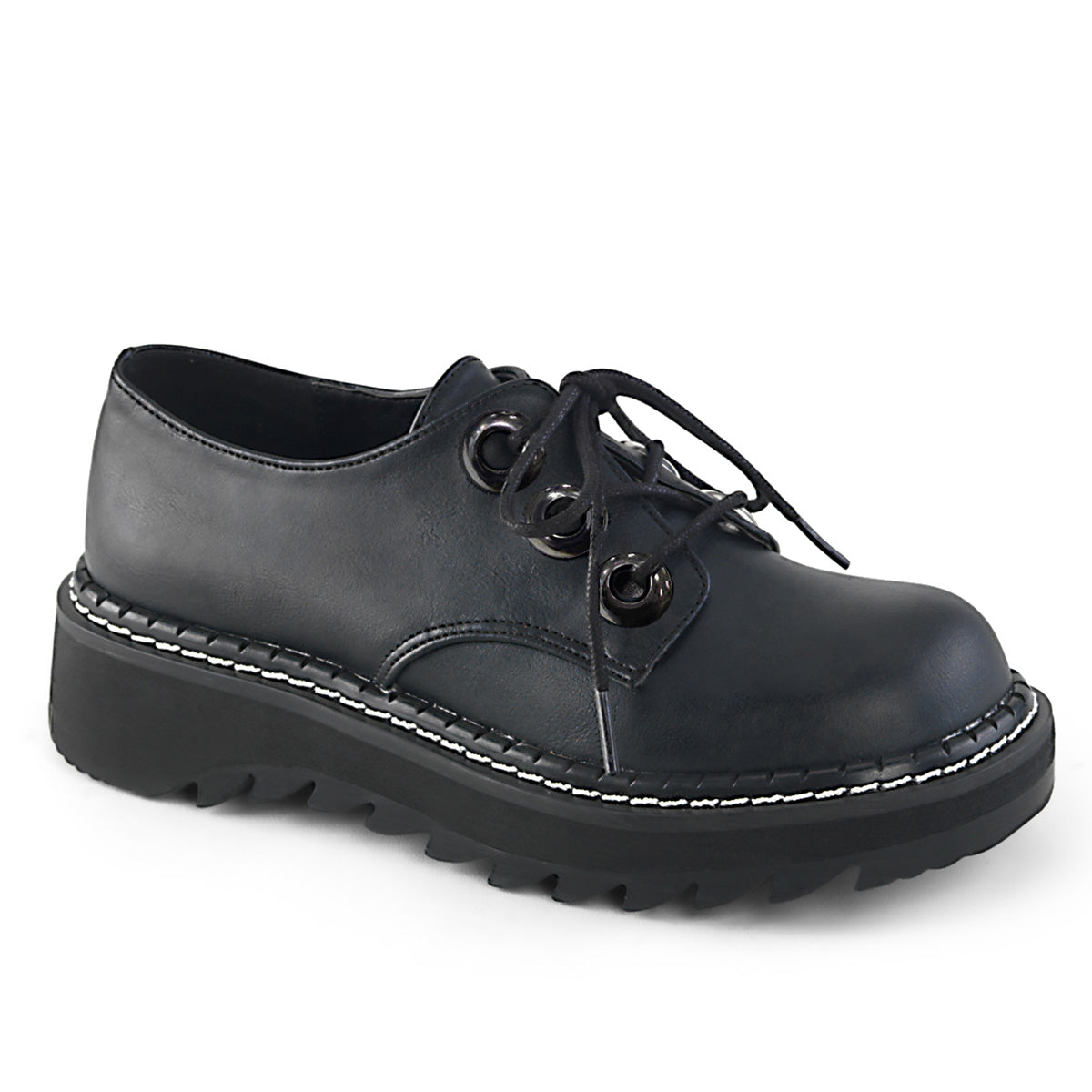 DemoniaCult Womens Pumps LILITH-99 Blk Vegan Leather