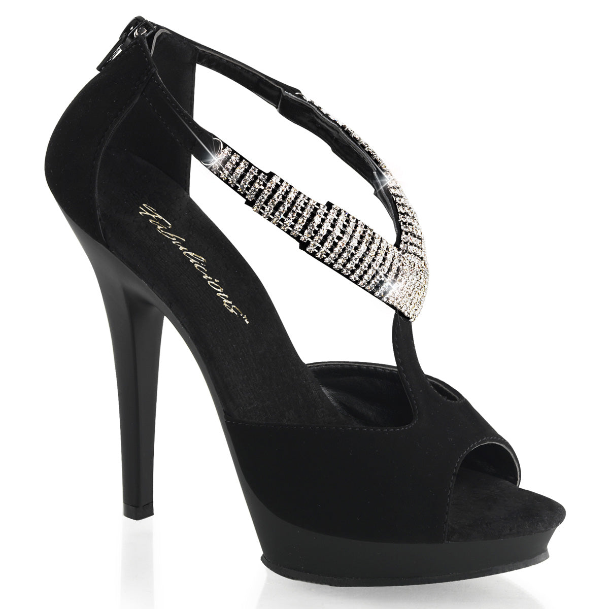 Fabulicious Womens Sandals LIP-155 Blk Nubuck/Blk Matte
