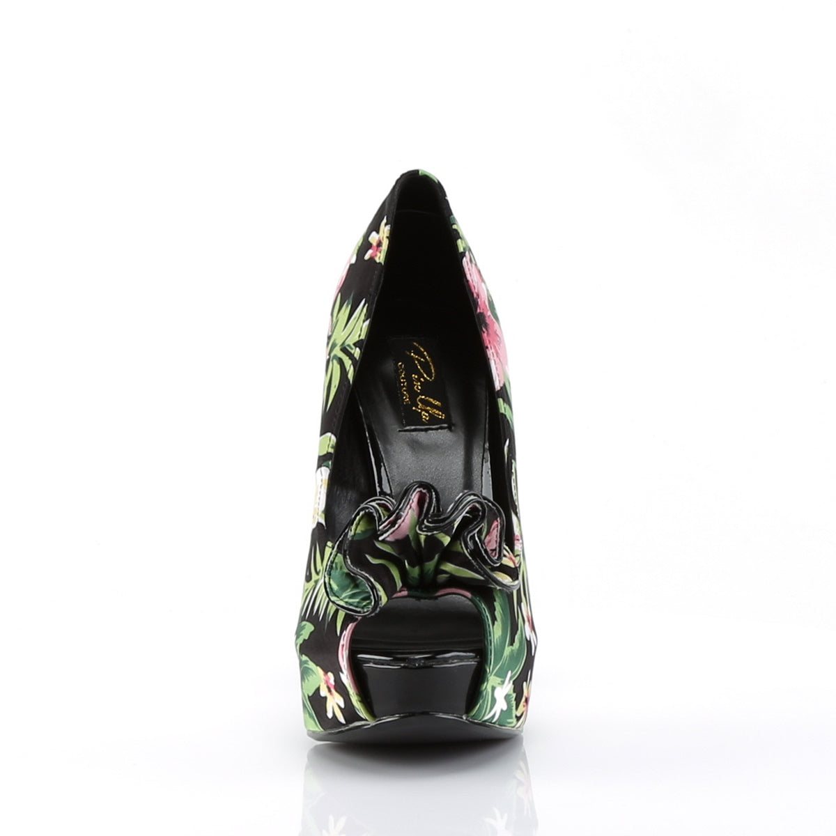 Pin Up Couture Pompes pour femmes LOLITA-11 Tissu d'impression florale BLK