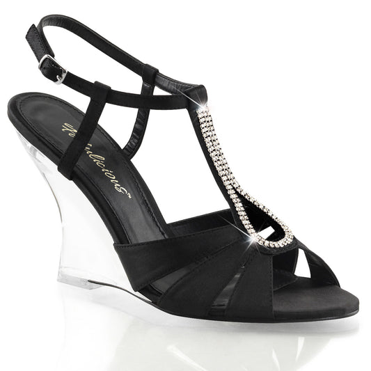 Fabulicious Sandales pour femmes LOVELY-420 Blk Satin / CLR