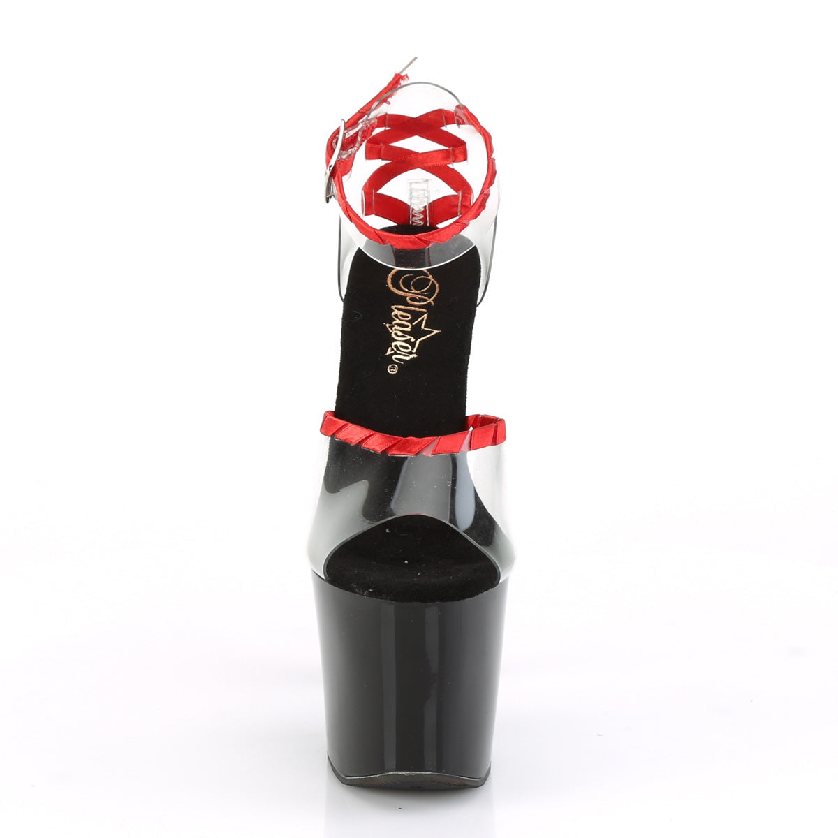 Pleaser Sandales pour femmes LOVESICK-712 clr-rouge / blk-rouge