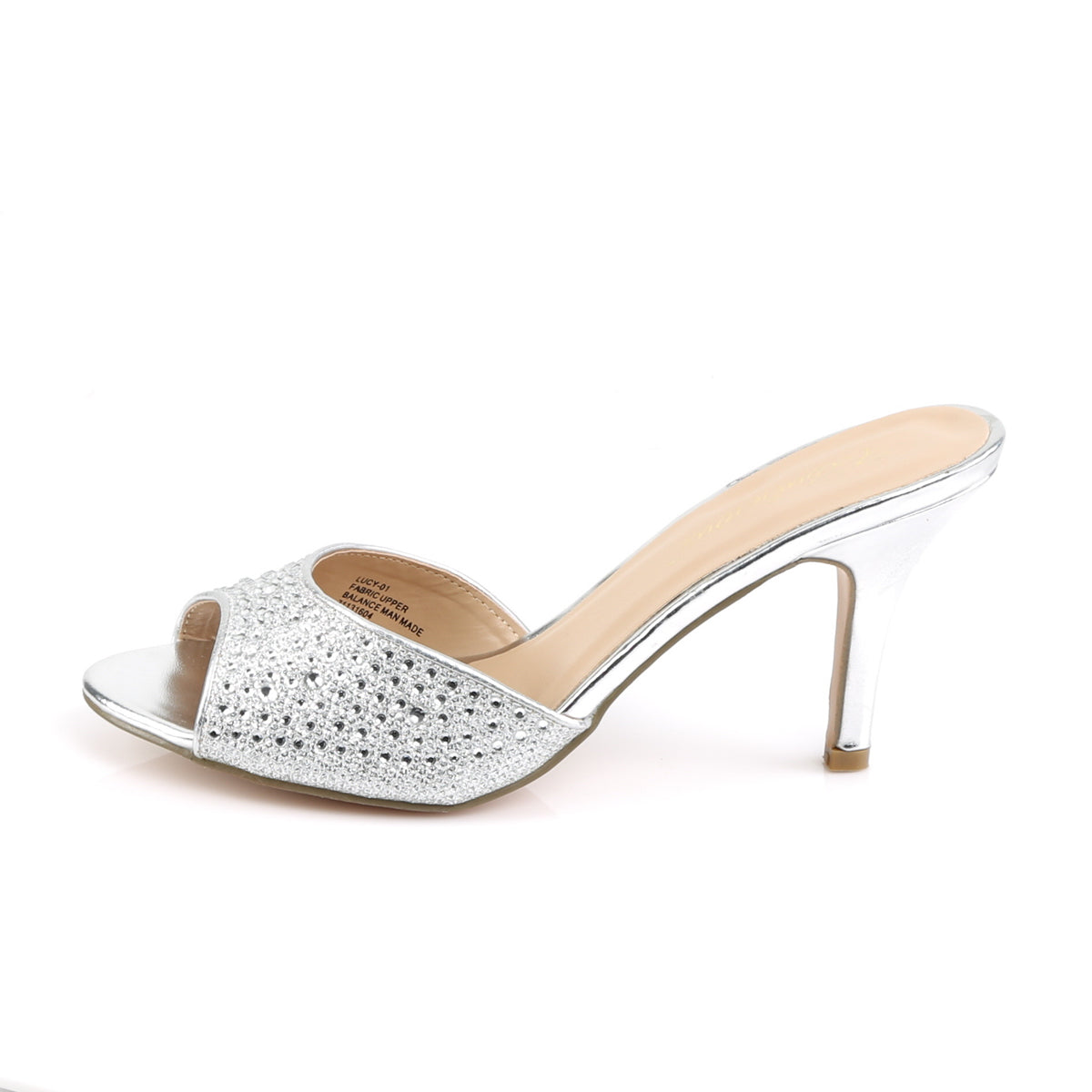 Fabulicious Pompes pour femmes LUCY-01 tissu de maille scintillante SLV