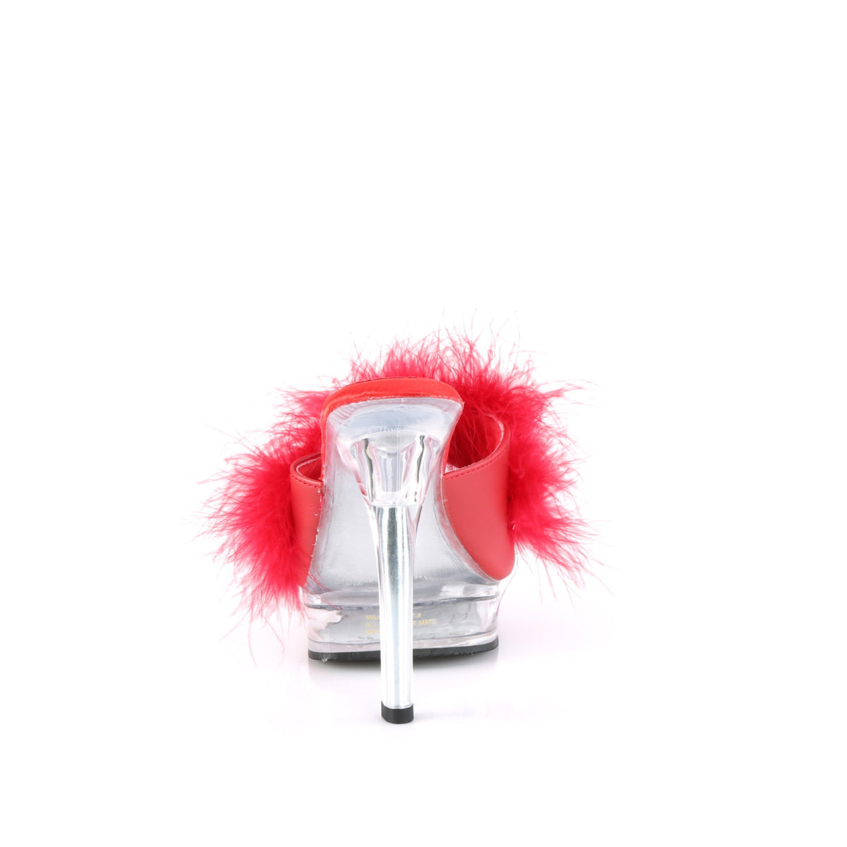 Fabulicious Sandals MAJESTY-501F-8 Red Faux Leather-Fur/Clr