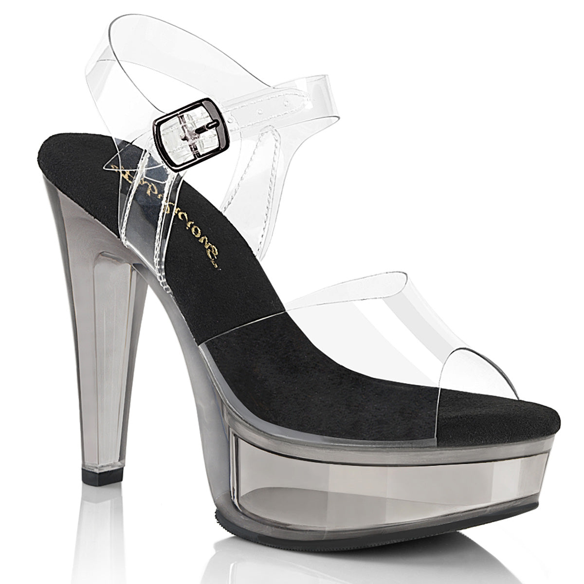 Fabulicious Women's Shoes MARTINI-508 Clr-Blk/Smoke Tinted