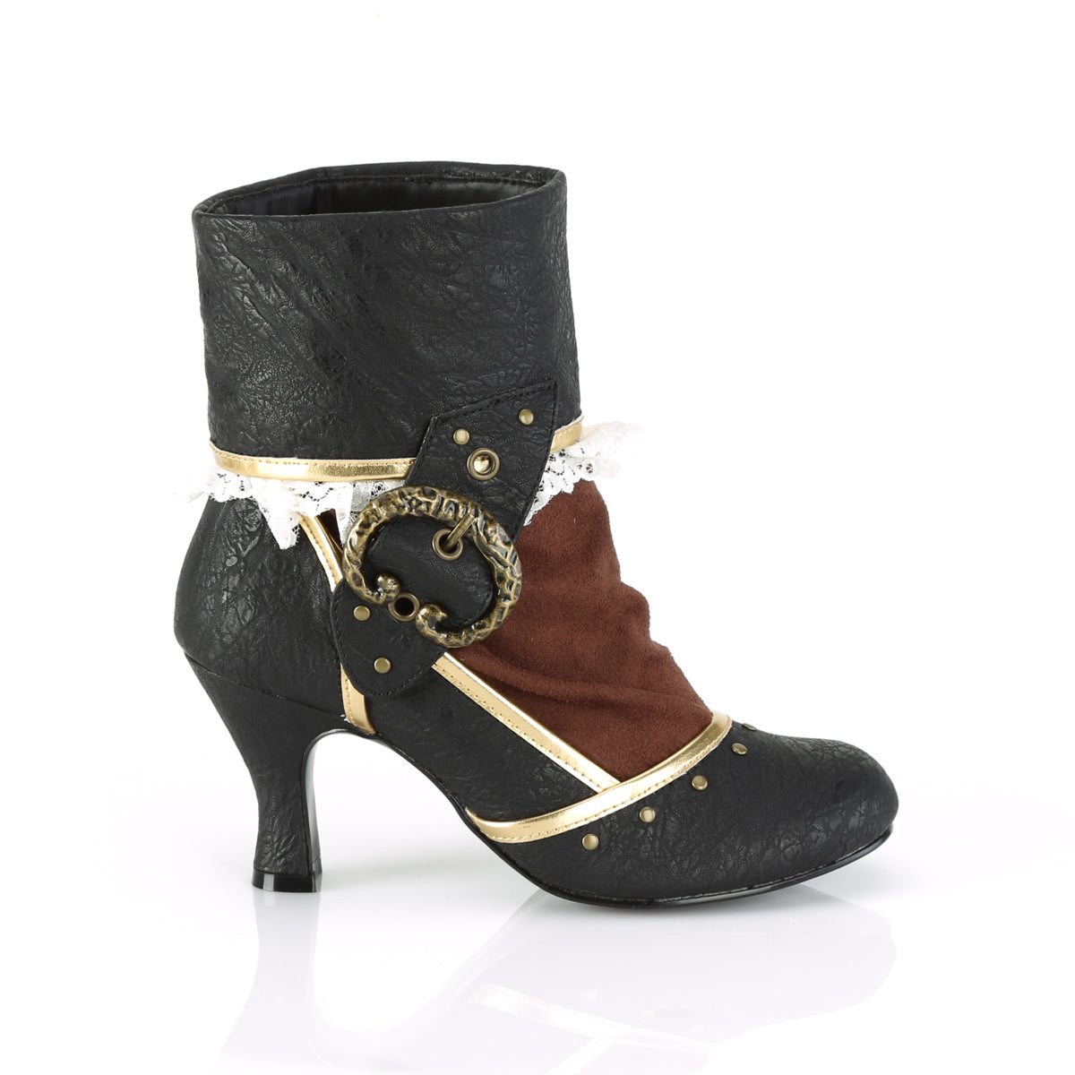 Funtasma Bottes pour femmes MATEY-115 BLK Microfibre brun en PU en détresse
