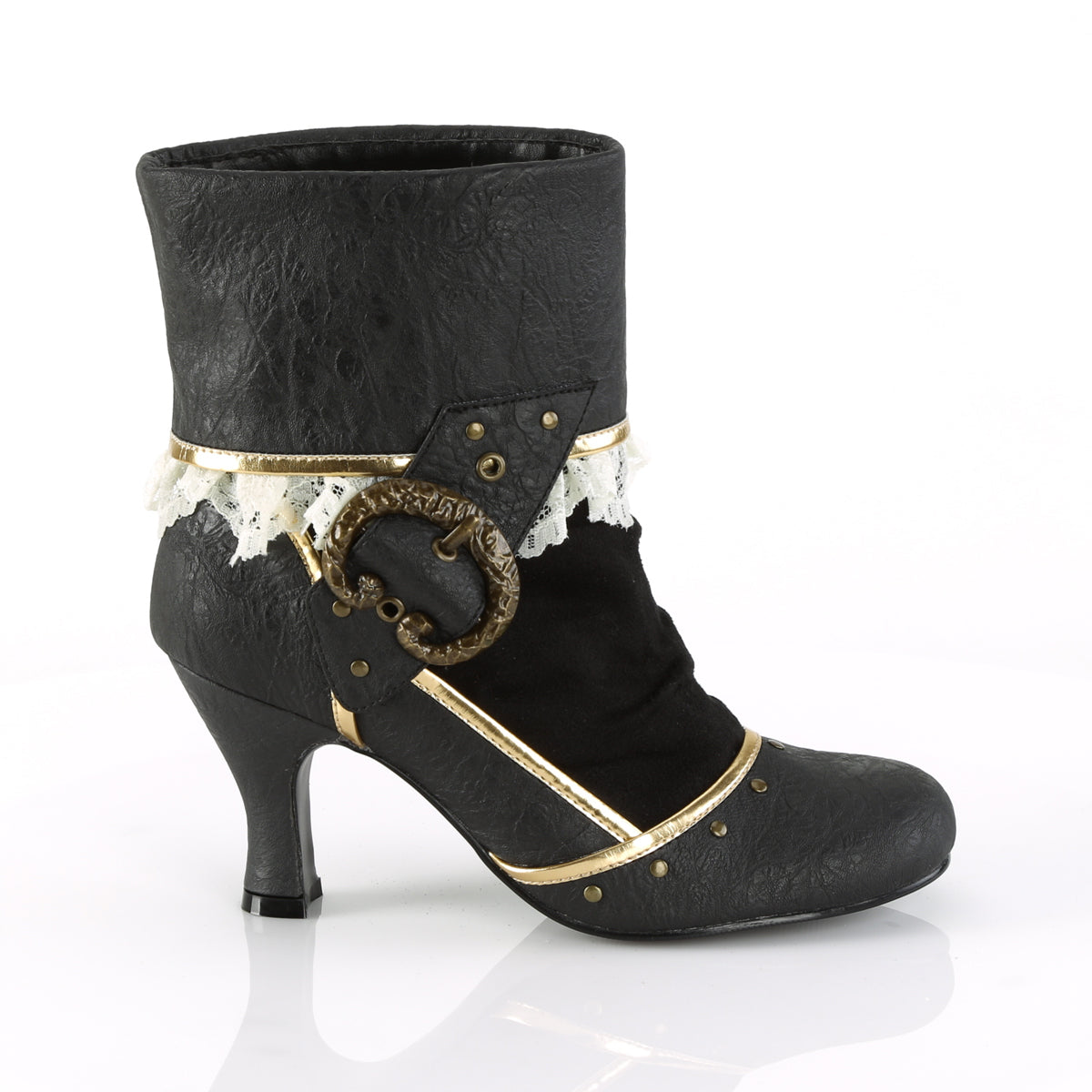 Funtasma Womens Boots MATEY-115 Blk Distressed Pu-Microfiber