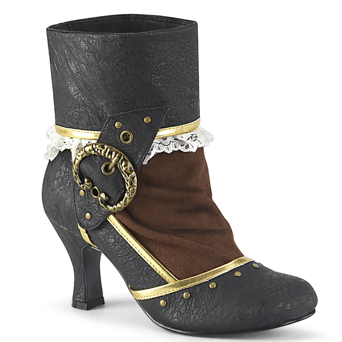 Funtasma Bottes pour femmes MATEY-115 BLK Microfibre brun en PU en détresse