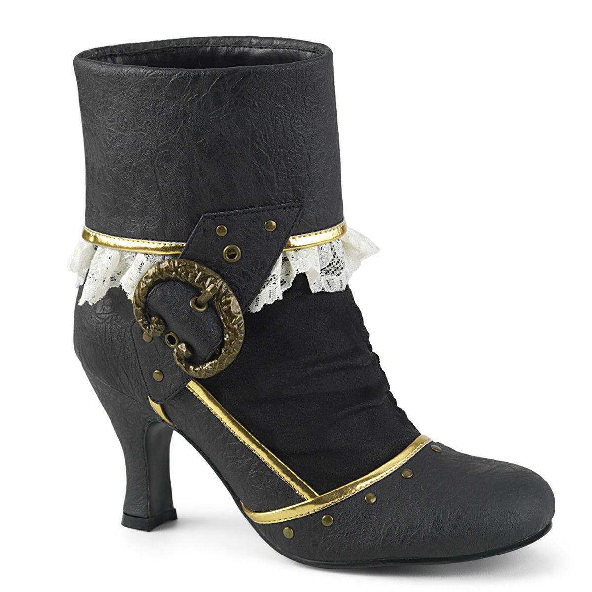Funtasma Womens Boots MATEY-115 Blk Distressed Pu-Microfiber