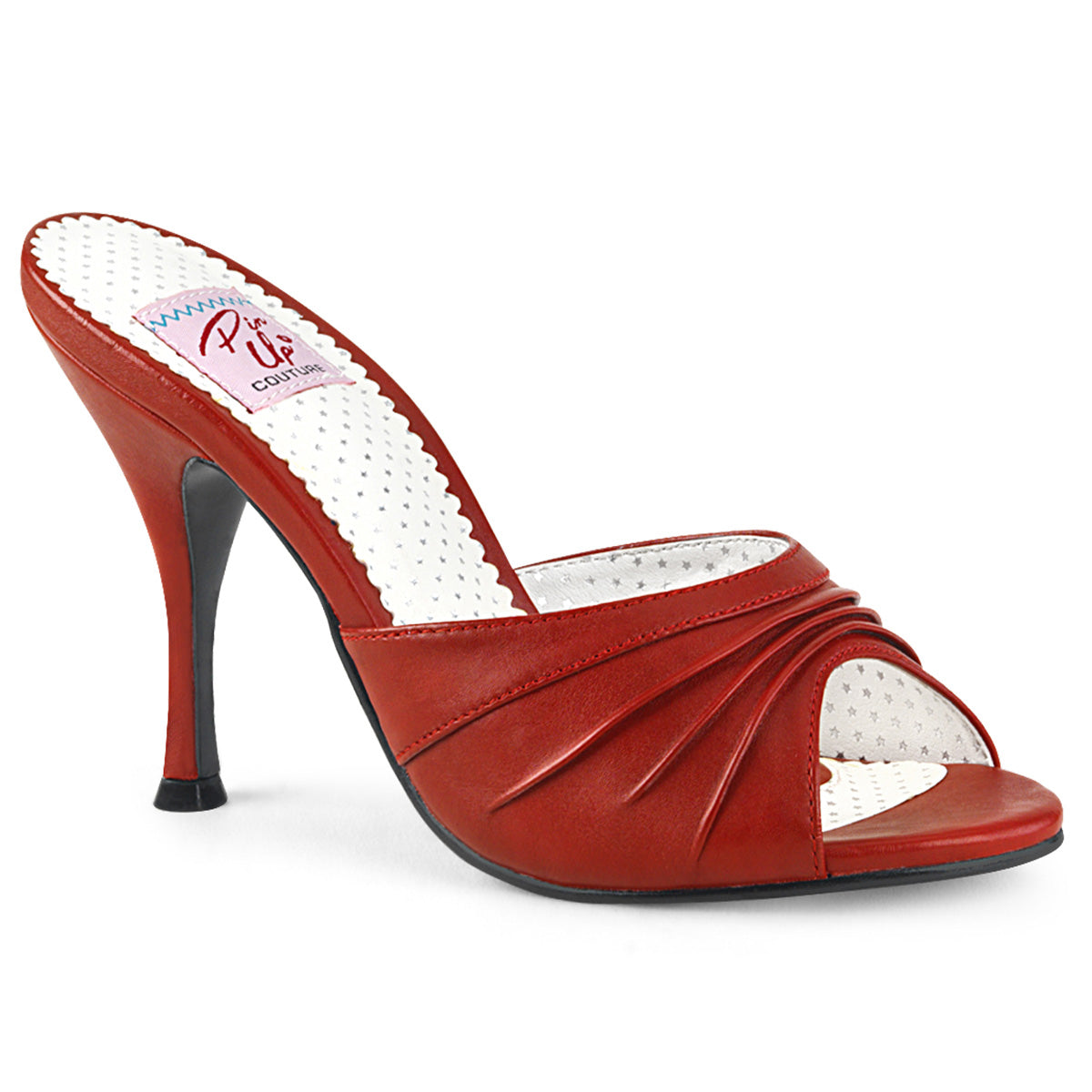 Pin Up Couture Pompes pour femmes MONROE-01 cuir rouge rouge