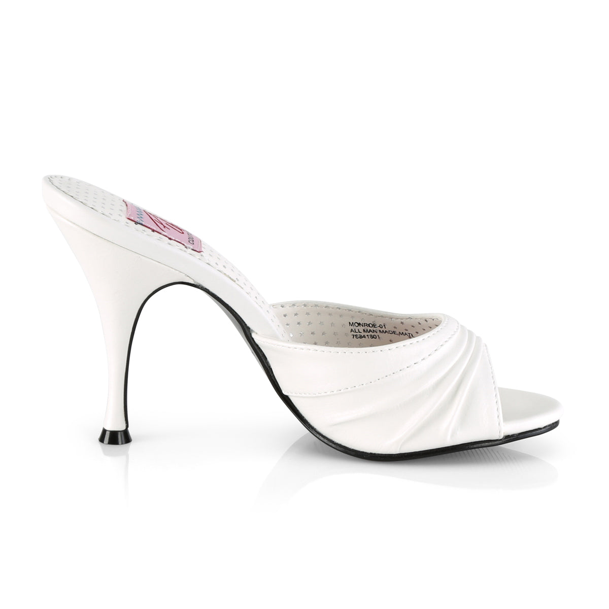 Pin Up Couture Pompes pour femmes MONROE-01 WHT FAUX CUIR