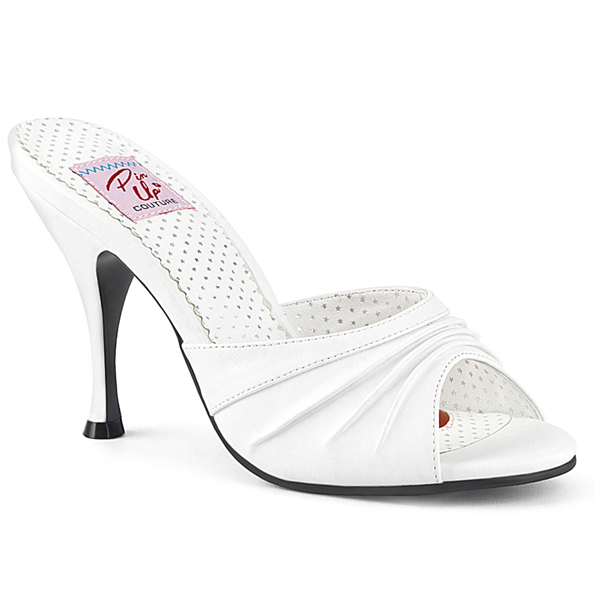 Pin Up Couture Pompes pour femmes MONROE-01 WHT FAUX CUIR