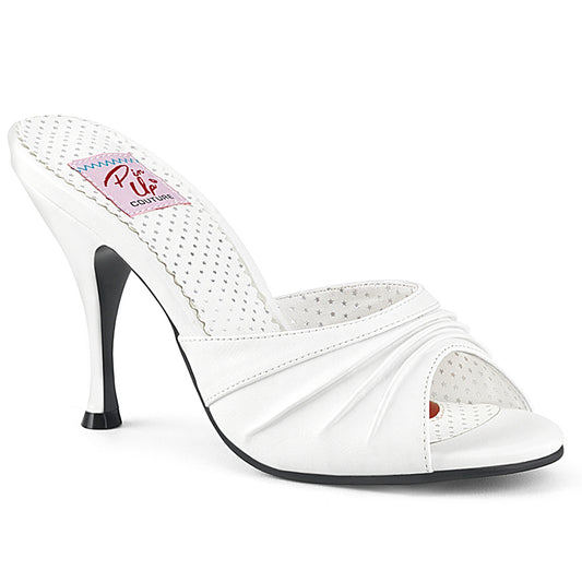 Pin Up Couture Pompes pour femmes MONROE-01 WHT FAUX CUIR