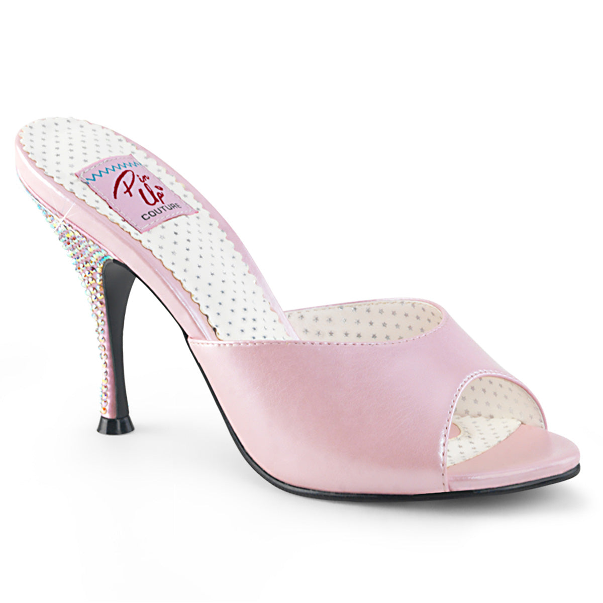 Pin Up Couture Pompes pour femmes MONROE-05 Cuir en faux rose