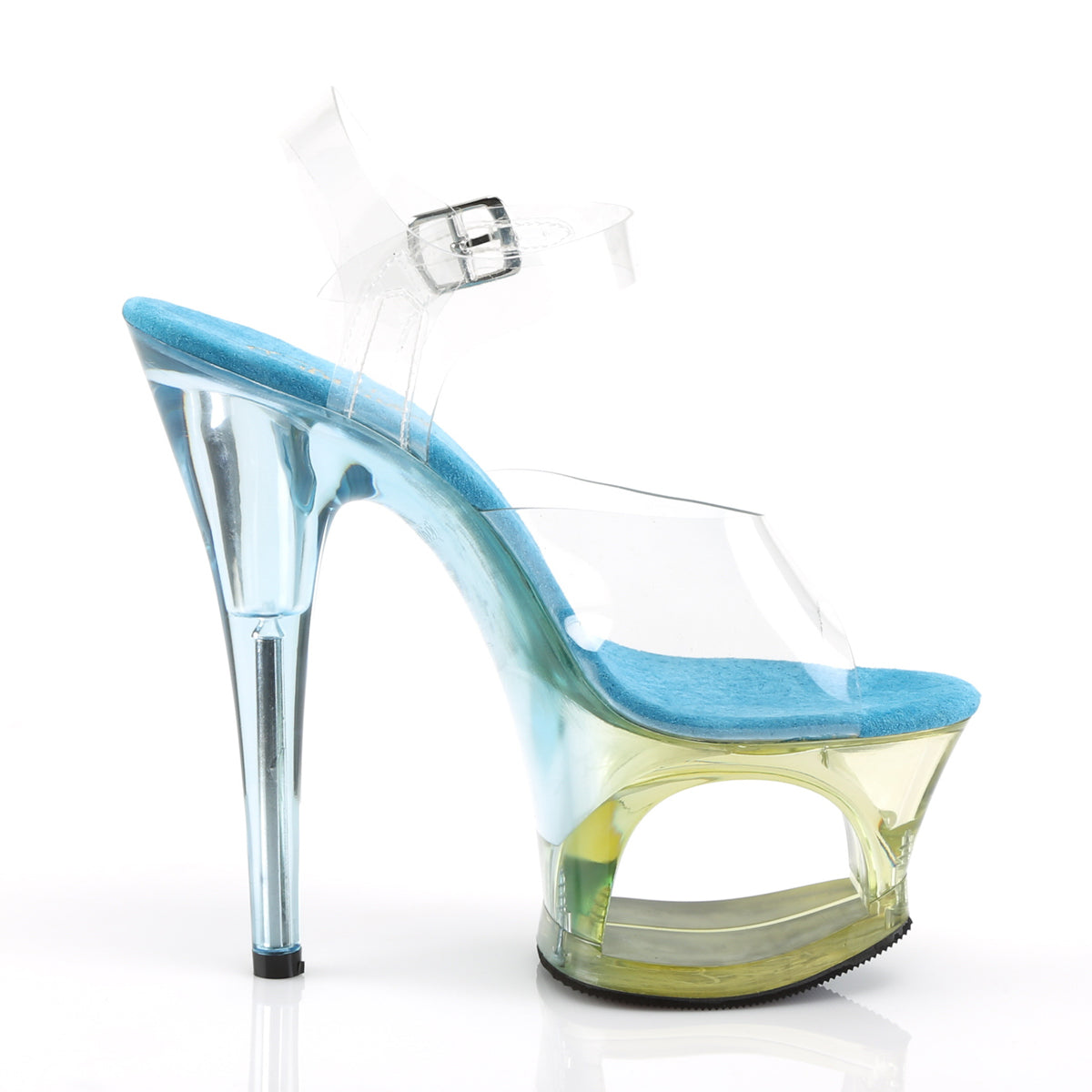 Pleaser Womens Sandals MOON-708MCT Clr/Lt. Blue Tinted
