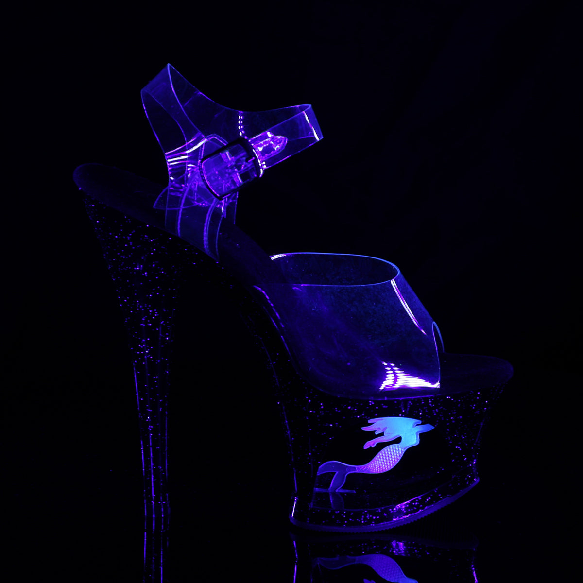 Pleaser Sandales pour femmes MOON-708mer CLR / BLK