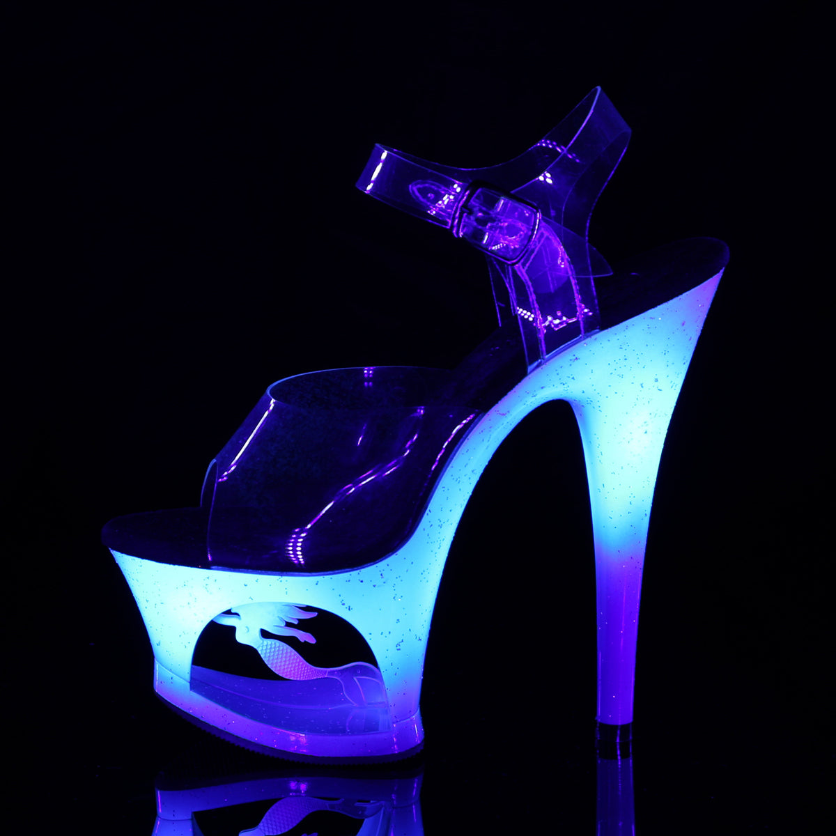 Pleaser Womens Sandals MOON-708MER Clr/Blue Ombre