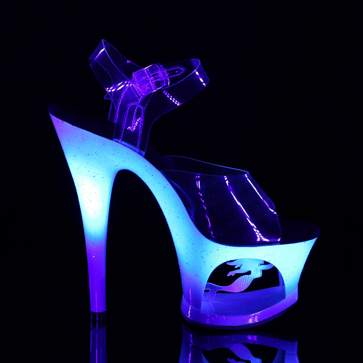 Pleaser Womens Sandals MOON-708MER Clr/Blue Ombre