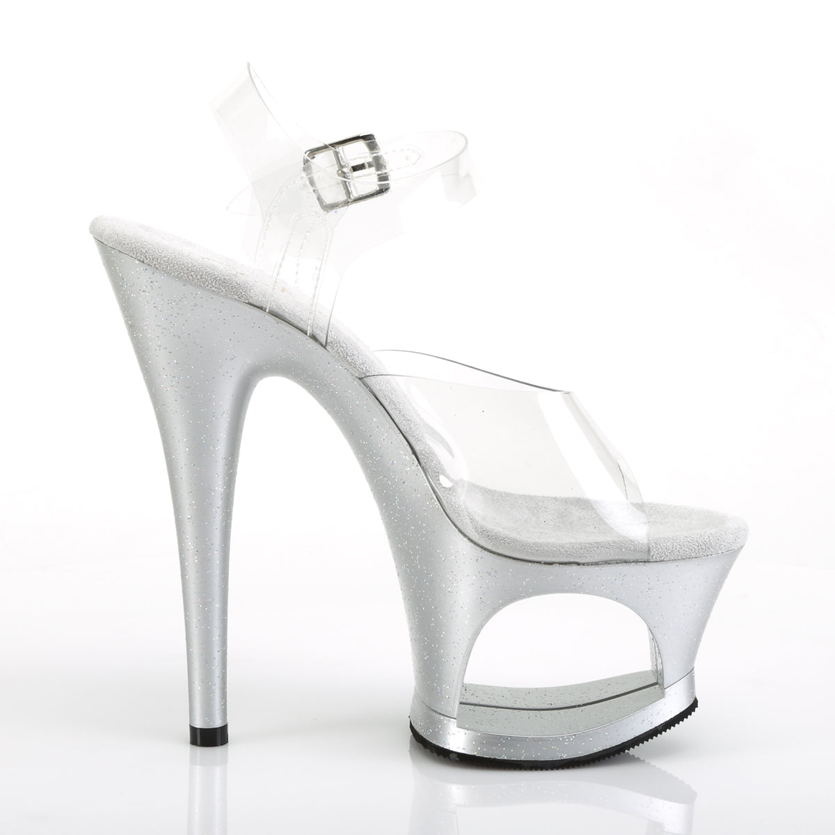 Pleaser Womens Sandals MOON-708MG Clr/Slv