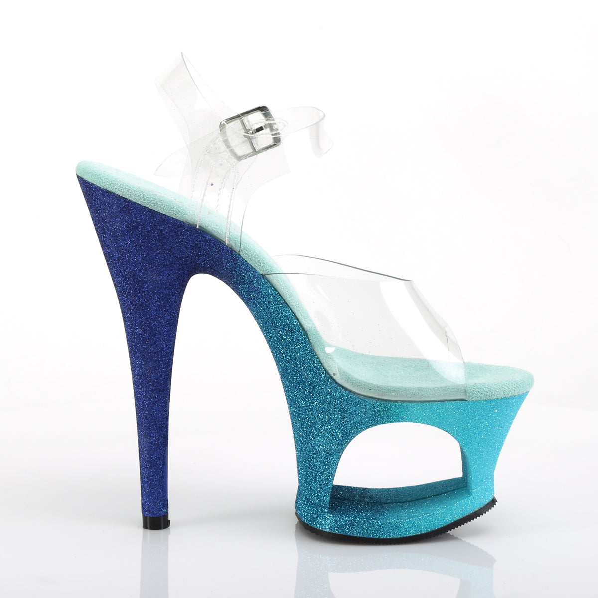 Pleaser Sandales pour femmes MOON-708ombre CLR / Aqua-Blue Ombre