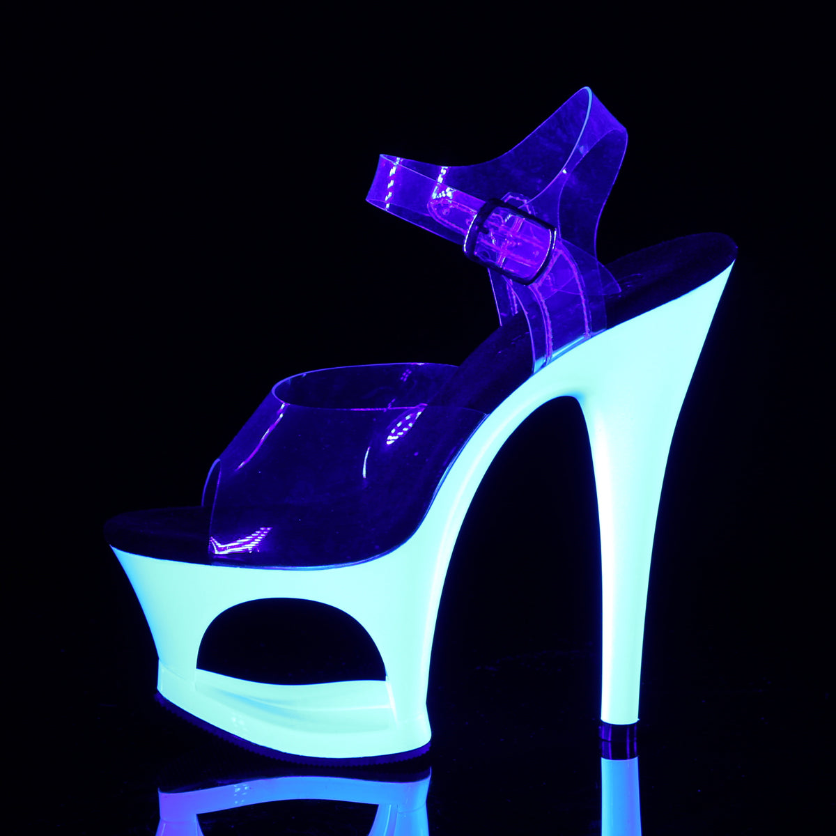 Pleaser Sandales pour femmes MOON-708udu CLR / NEON WHITE