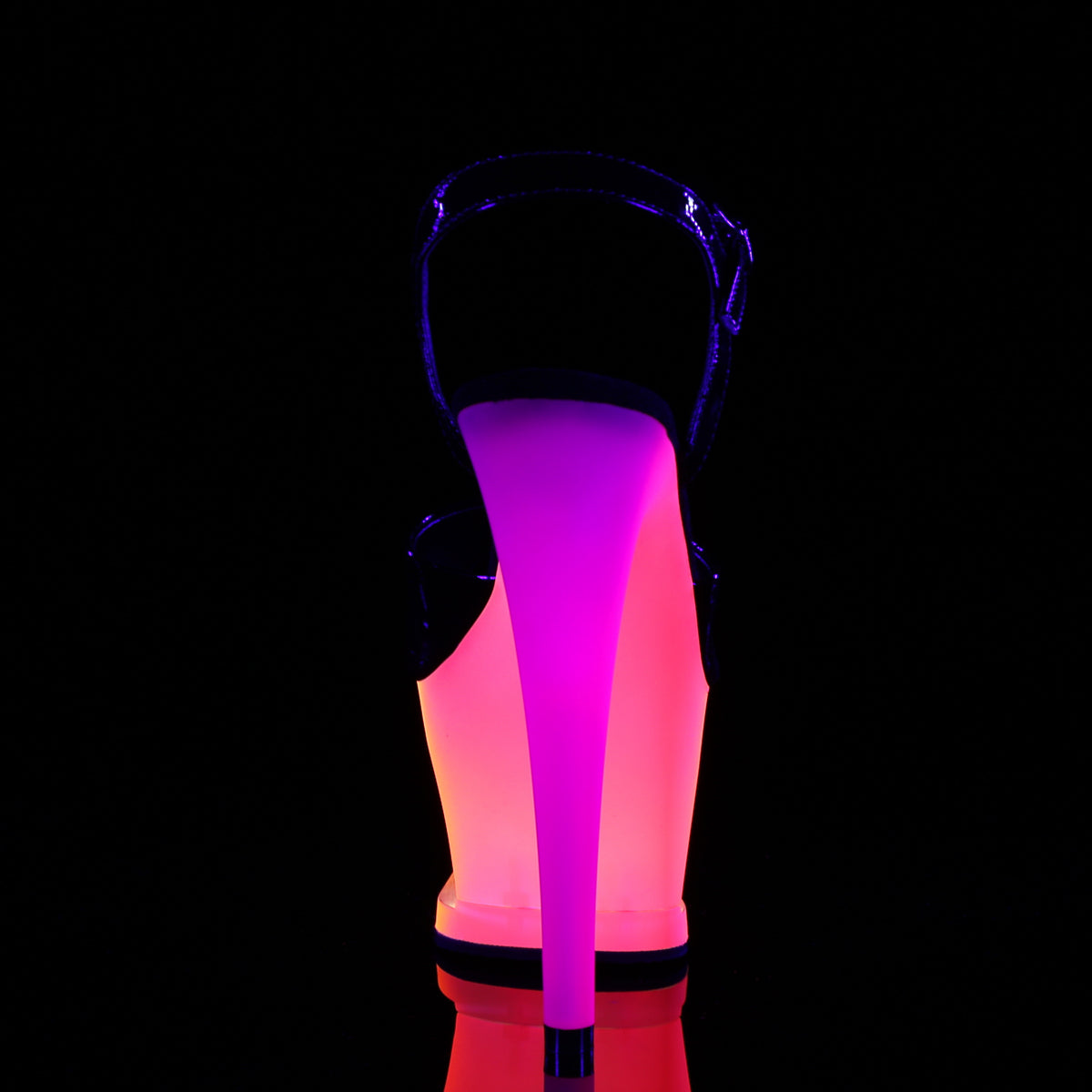 Pleaser Sandales pour femmes MOON-709UV BLK PAT / NEON MULTI