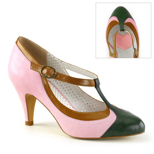 Pin Up Couture Pompes pour femmes PEACH-03 B.Pink Multi Faux Cuir
