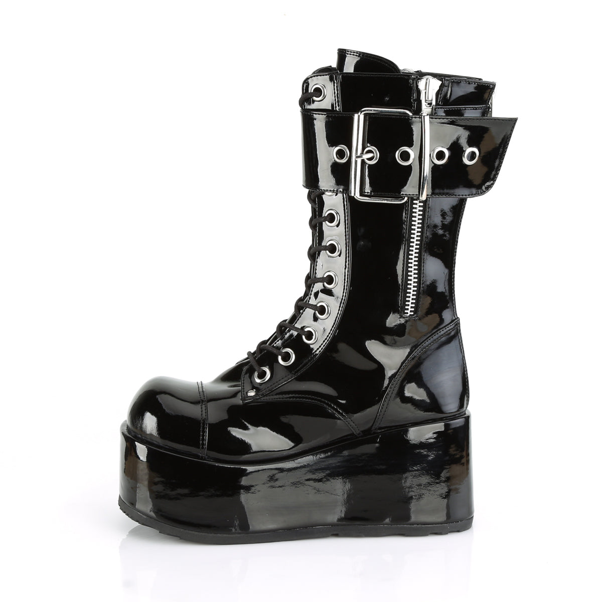 DemoniaCult Bottes pour hommes PETROL-150 blk pat