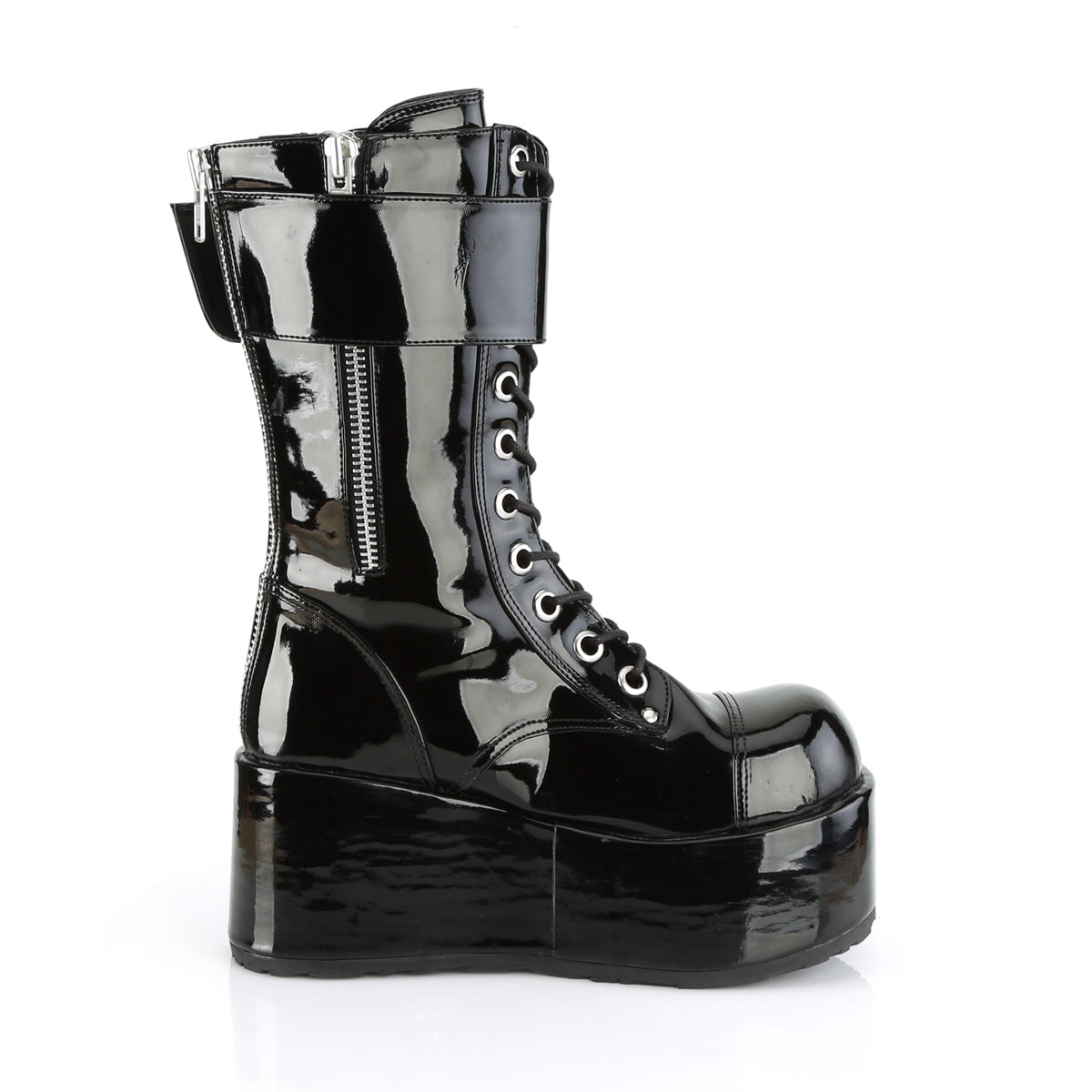 DemoniaCult Bottes pour hommes PETROL-150 blk pat