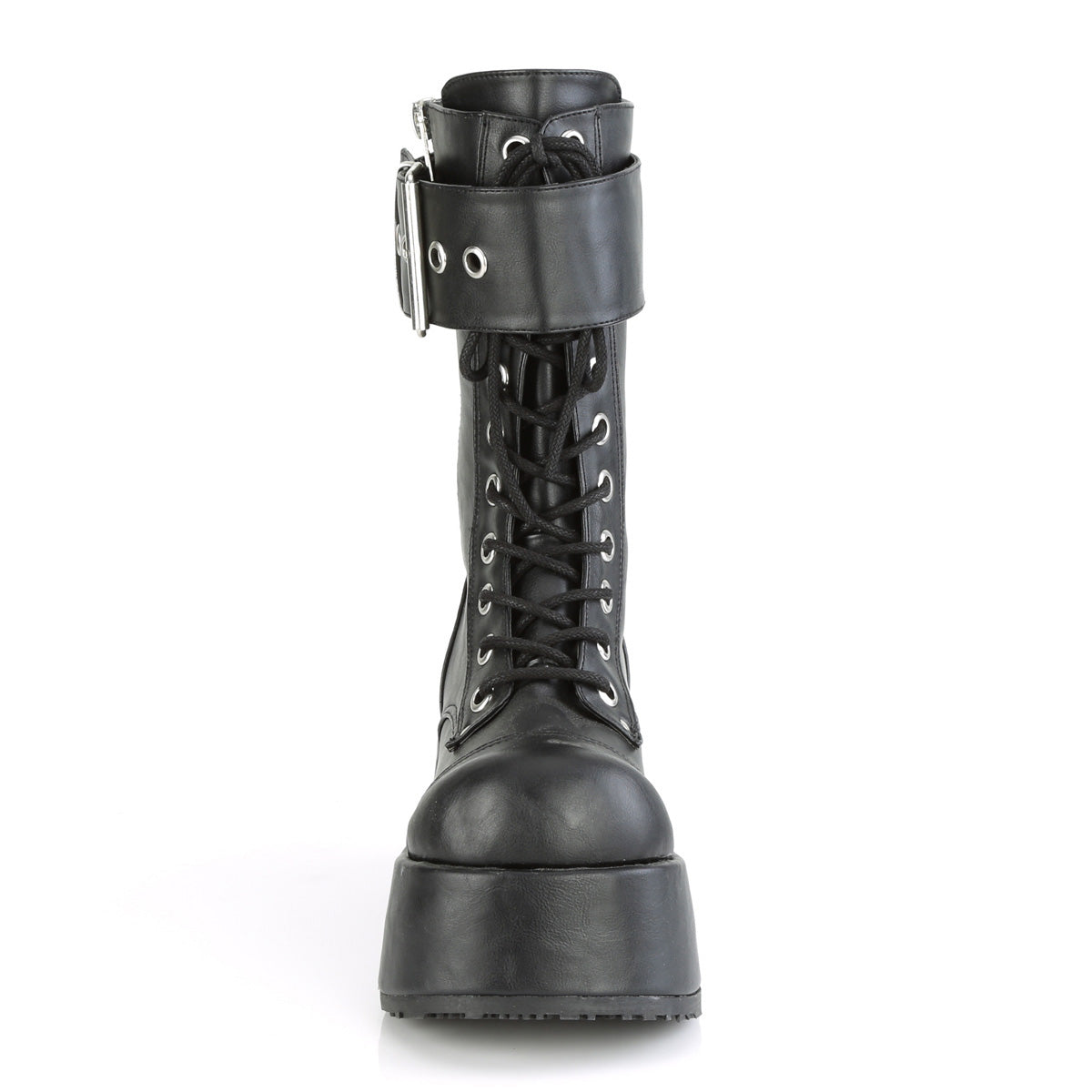 DemoniaCult Bottes pour hommes PETROL-150 Cuir végétalien BLK