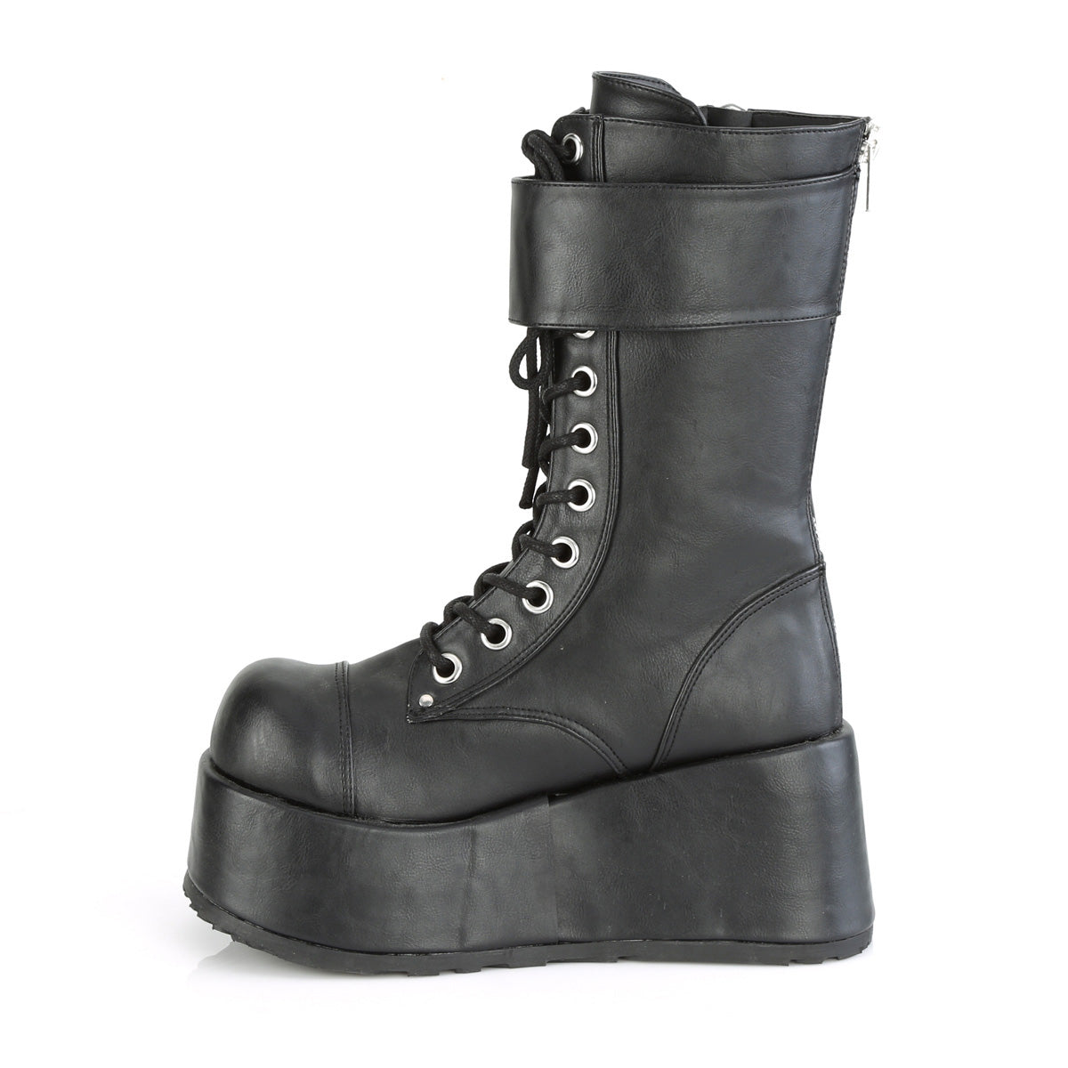 DemoniaCult Bottes pour hommes PETROL-150 Cuir végétalien BLK
