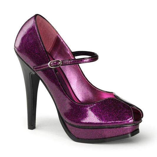 Pin Up Couture Pompes pour femmes PLEASURE-02g Fuchsia Perliza Gltr Pat