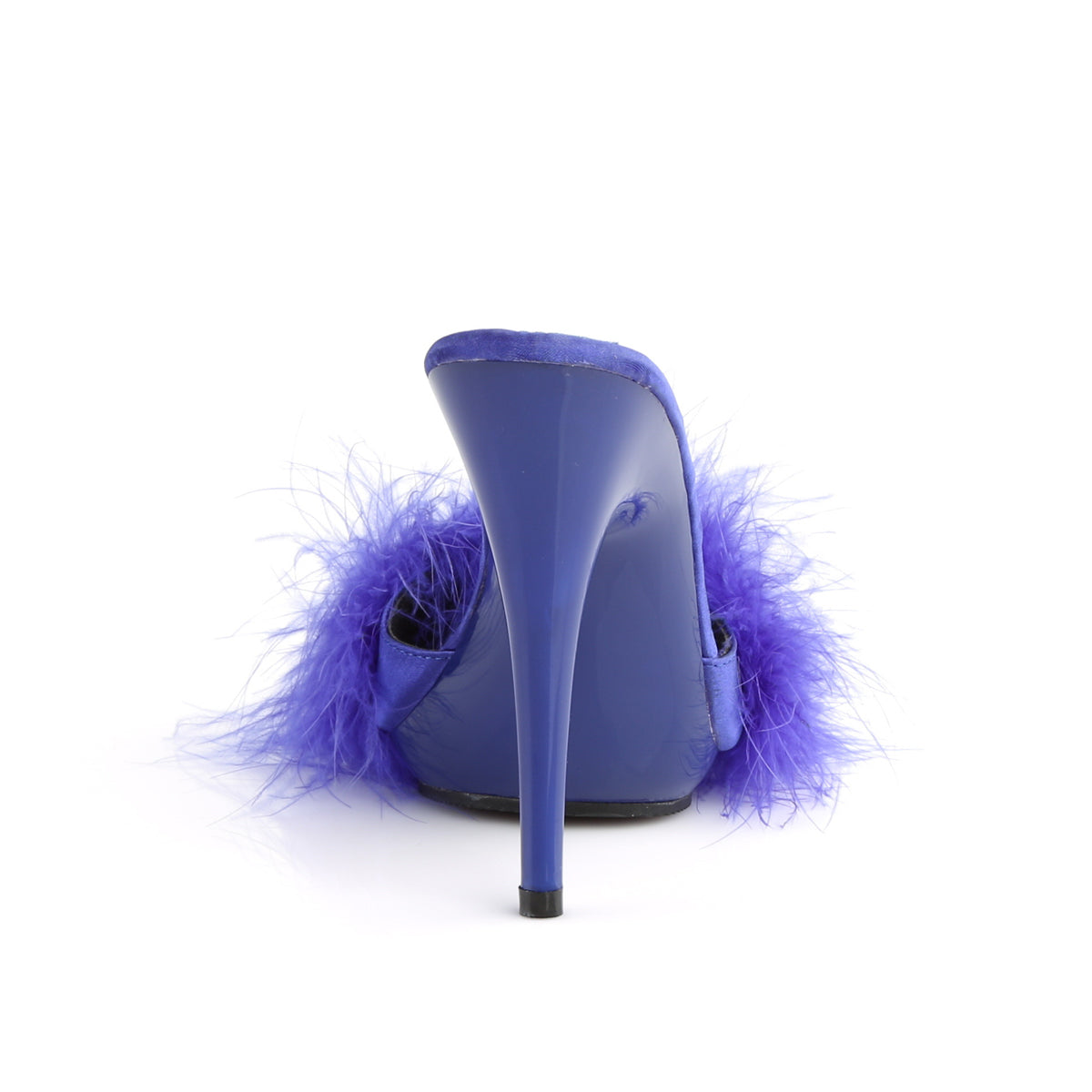 Fabulicious Sandales pour femmes POISE-501f bleu satin-marabou fourrure / bleu