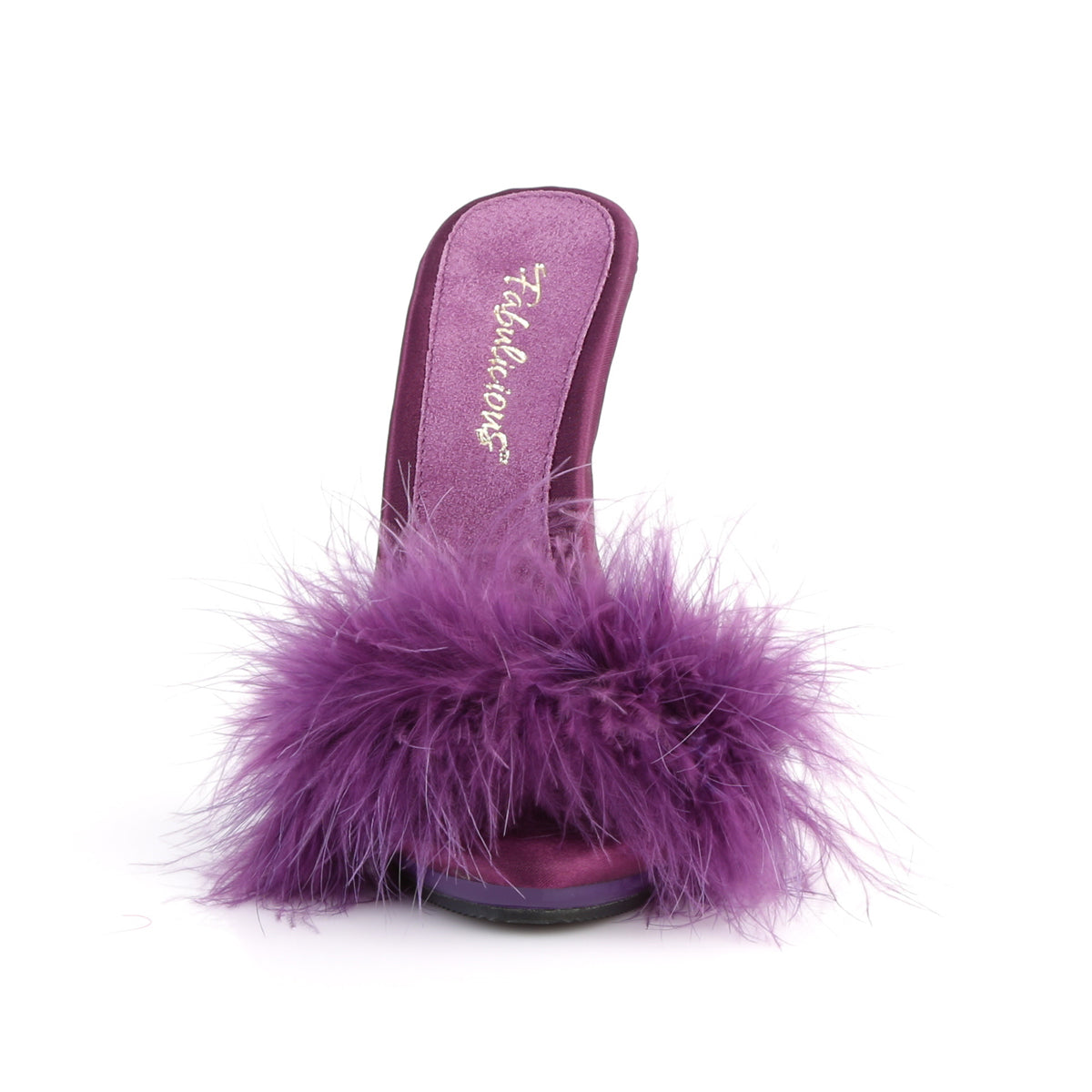 Fabulicious Sandales pour femmes POISE-501f violet satin-marabou fourrure / violet