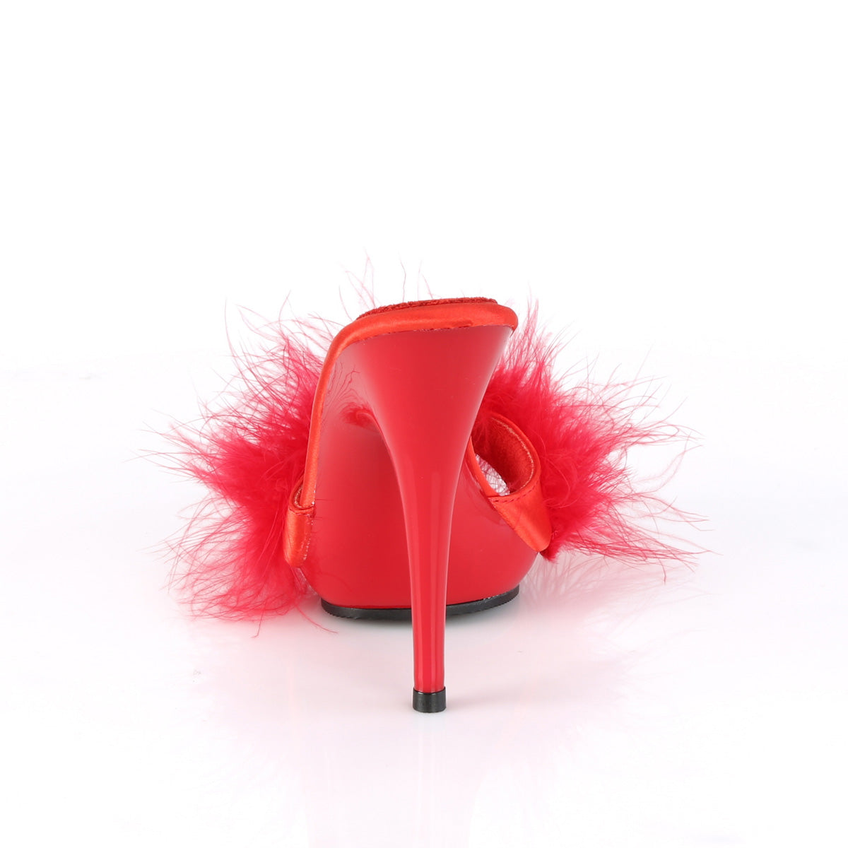 Fabulicious Sandales pour femmes POISE-501f rouge satin-marabou fourrure / rouge