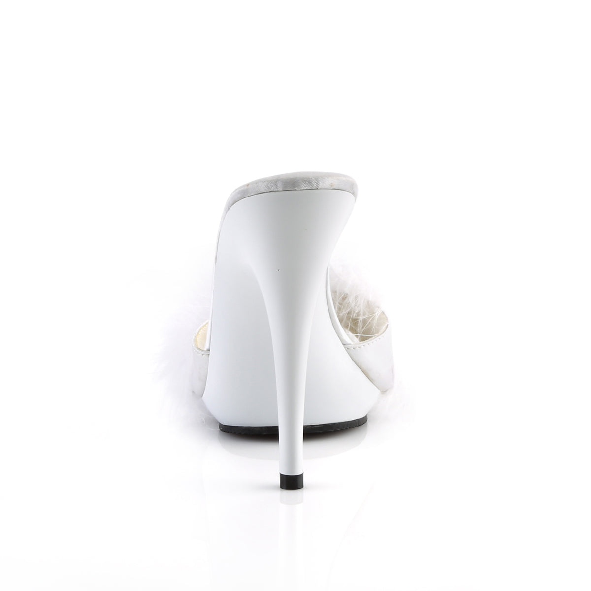 Fabulicious Sandales pour femmes POISE-501f wht wht satin-marabou fourrure / wht
