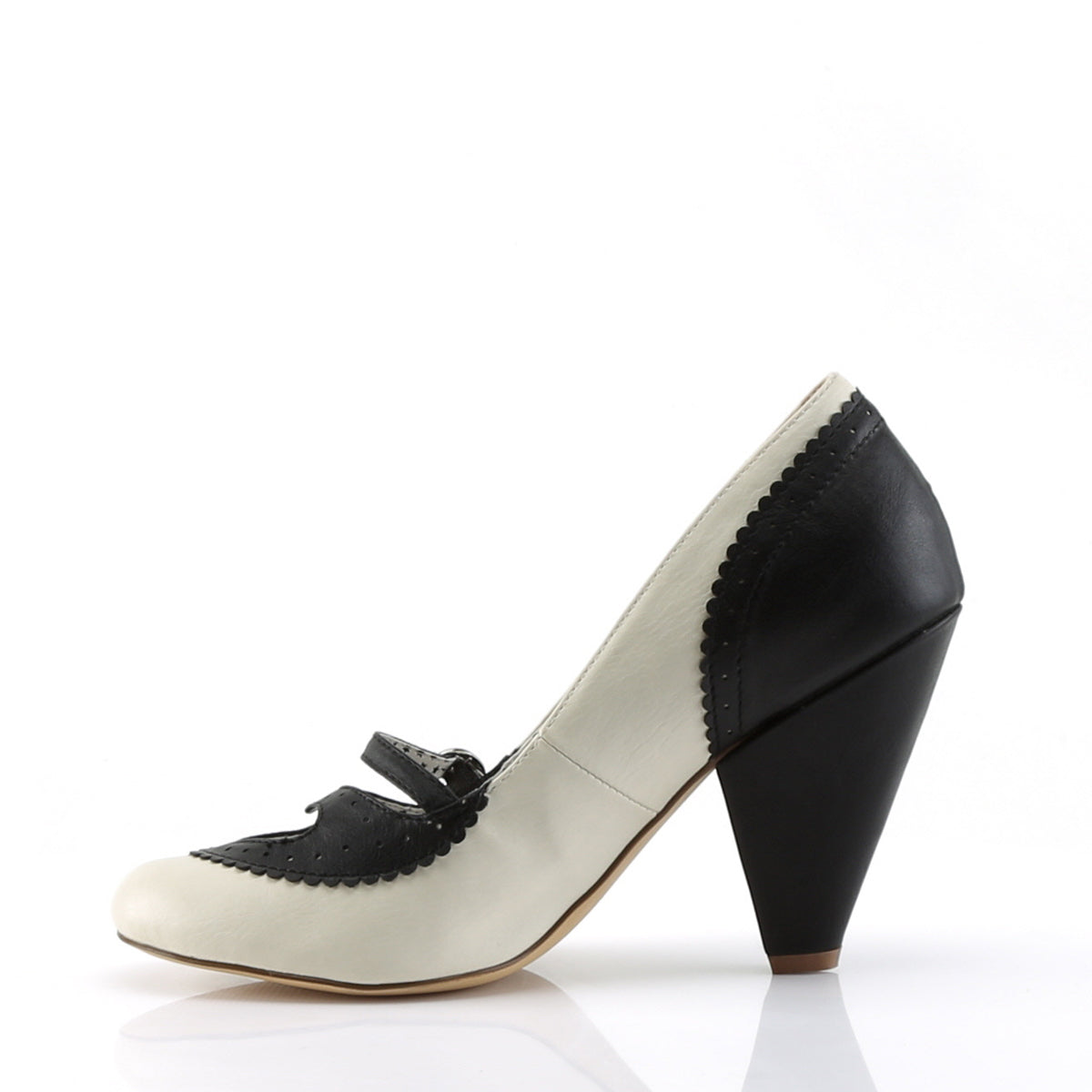 Pin Up Couture Pompes pour femmes POPPY-18 faux cuir de crème noire