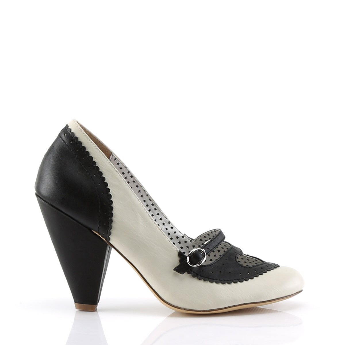Pin Up Couture Pompes pour femmes POPPY-18 faux cuir de crème noire