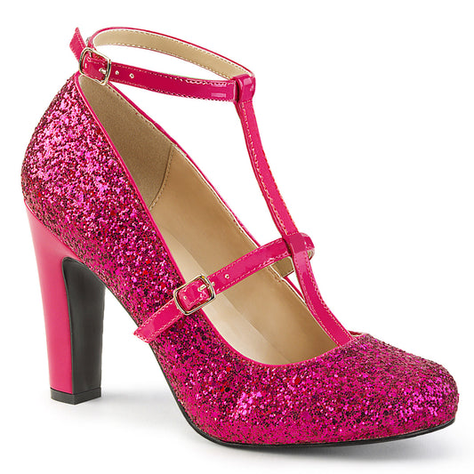 Pleaser Pink Label Pompes pour femmes QUEEN-01 H. rose paillettes-pat
