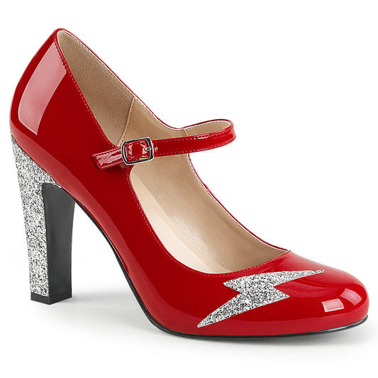 Pleaser Pink Label Pompes pour femmes QUEEN-02 paillettes rouge-slv