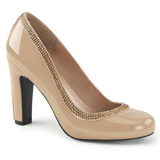 Pleaser Pink Label Pompes pour femmes QUEEN-04 patème crème