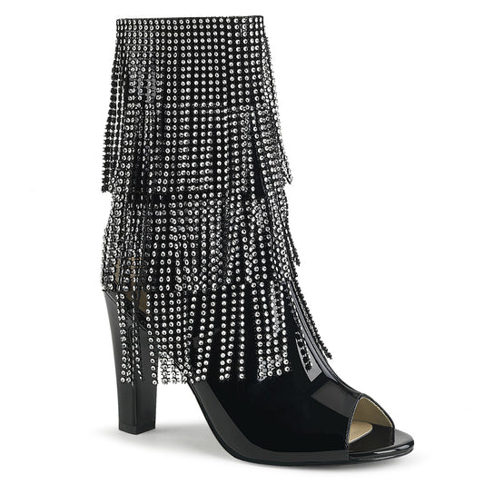 Pleaser Pink Label Bottines pour femmes QUEEN-100 blk pat