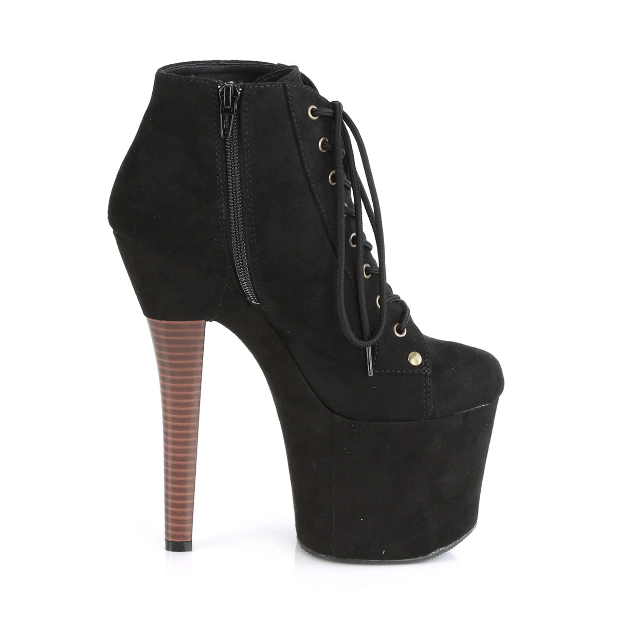 Pleaser Bottines pour femmes RADIANT-1005 BLK FAUX SUDE / BLK FAUX SUDE