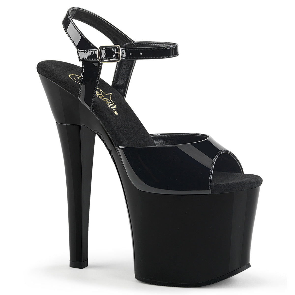 Pleaser Sandales pour femmes RADIANT-709 blk pat / blk