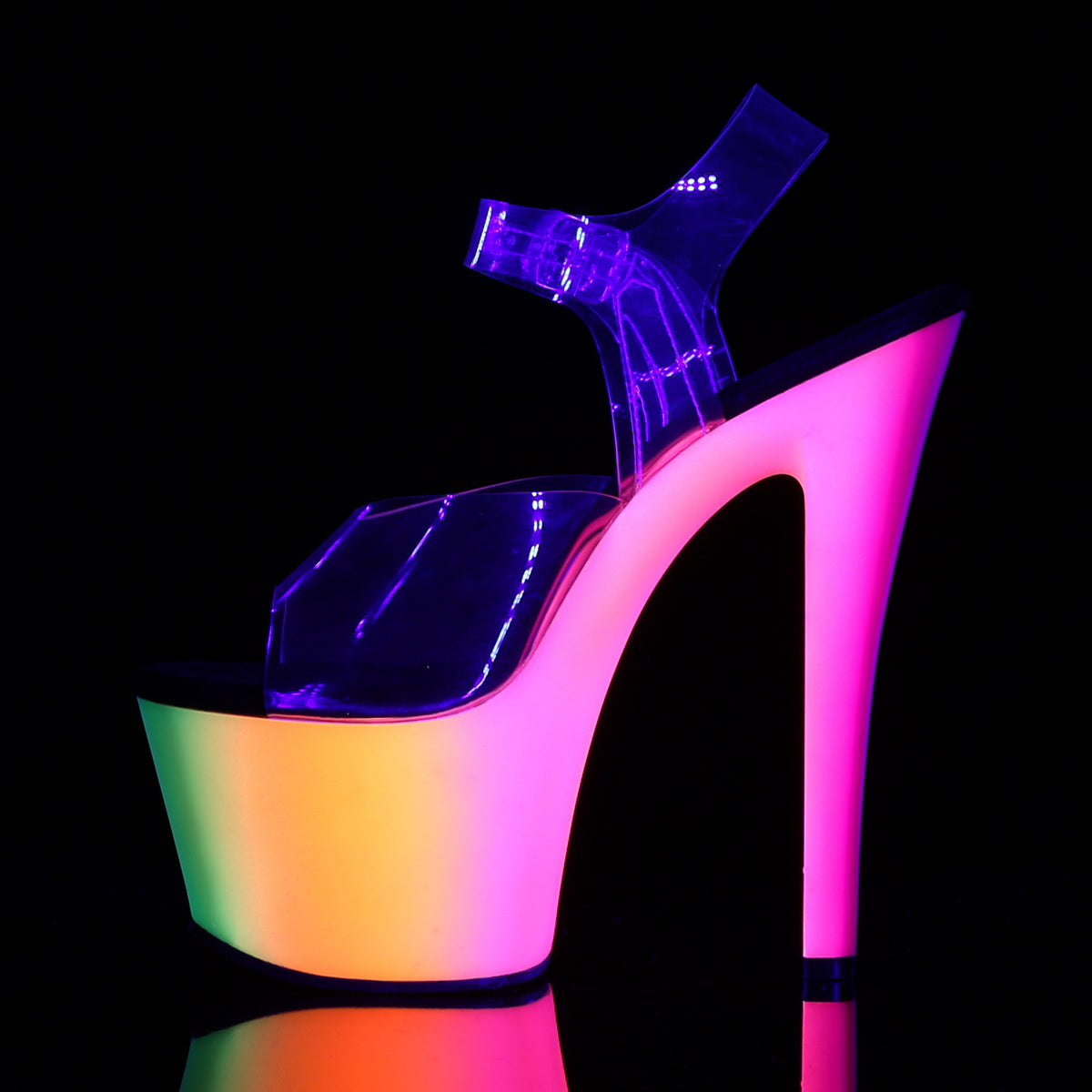 Pleaser Sandales pour femmes RAINBOW-308UV CLR / NEON MULTI
