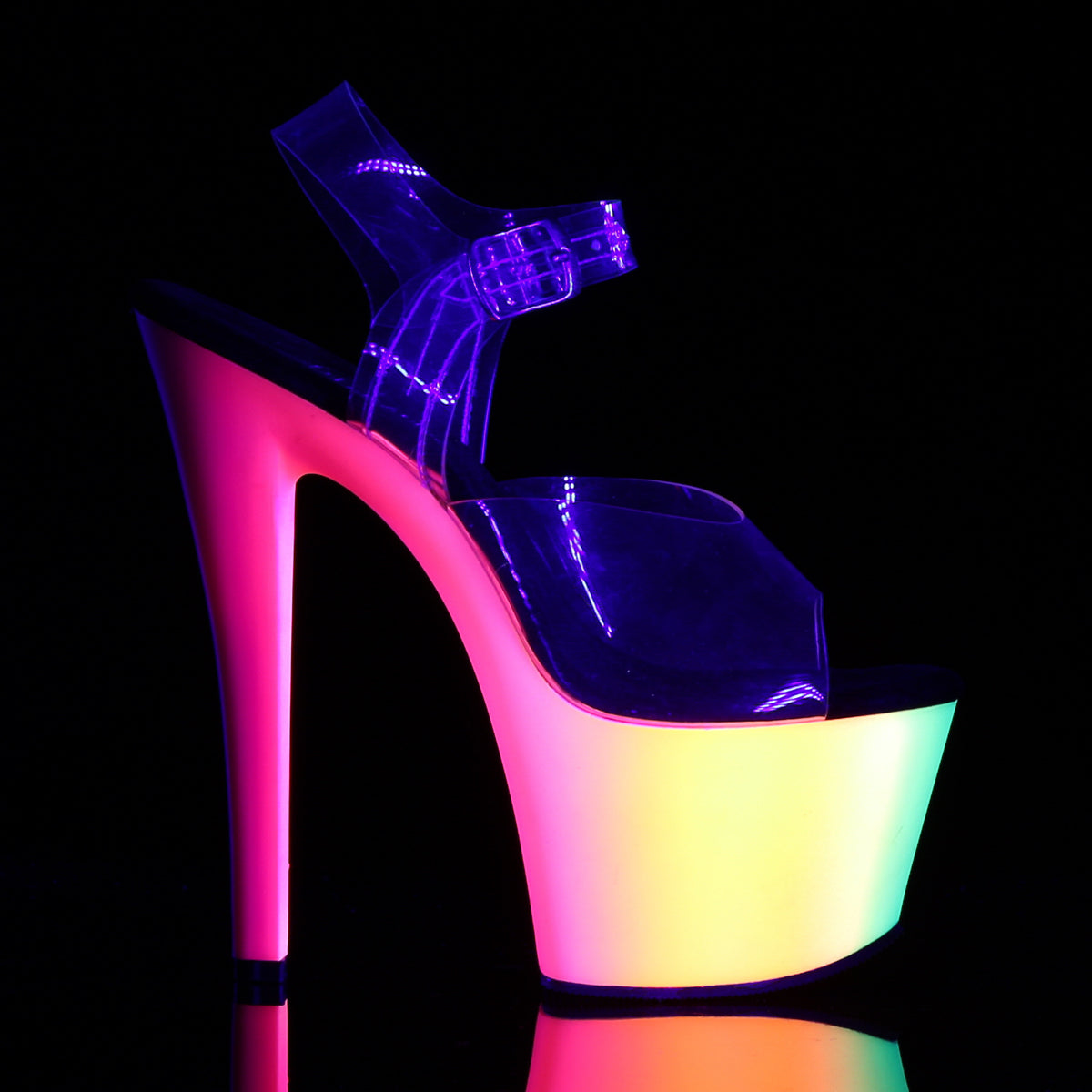 Pleaser Sandales pour femmes RAINBOW-308UV CLR / NEON MULTI