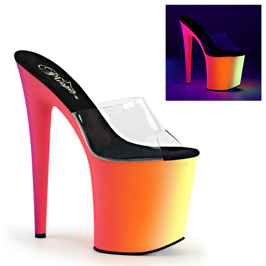 Pleaser Sandales féminines Rainbow-801UV CLR / NEON Multi