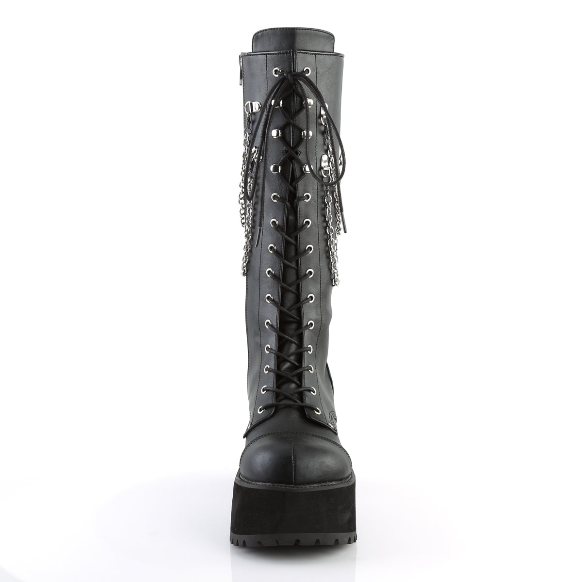 DemoniaCult Bottes pour hommes RANGER-303 Blk Faux Leather