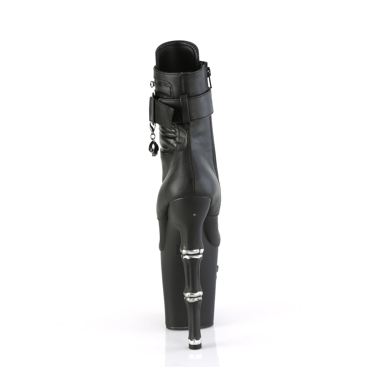 Pleaser Bottines RAPTURE-1020STR-LT BLK faux cuir / Blk Matte-Rubbed SLV