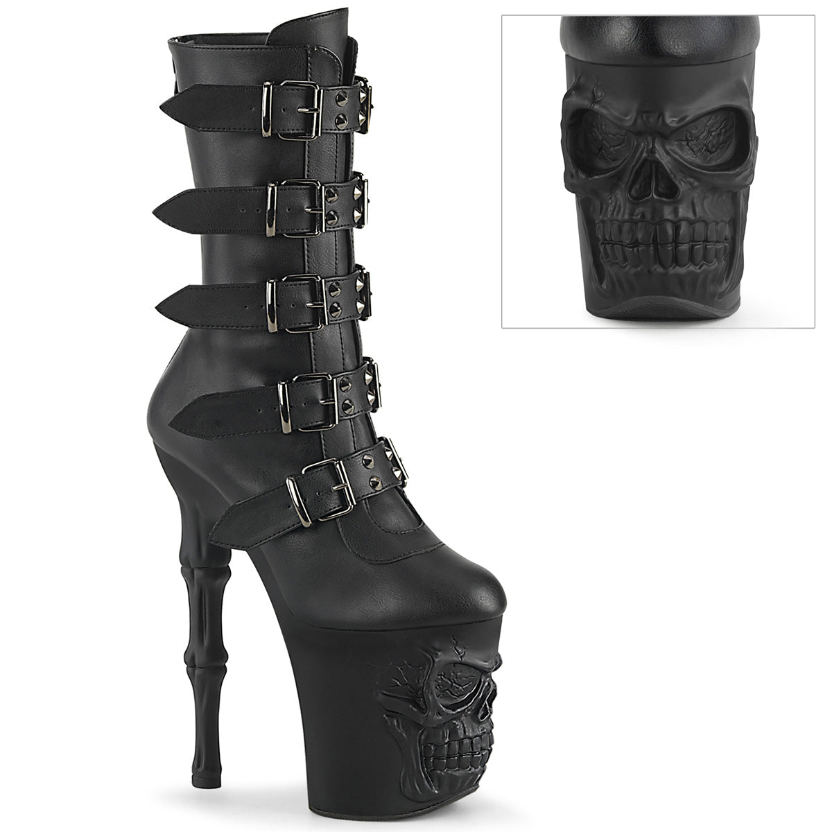 Pleaser Bottines RAPTURE-1052bk blk faux cuir / blk matte